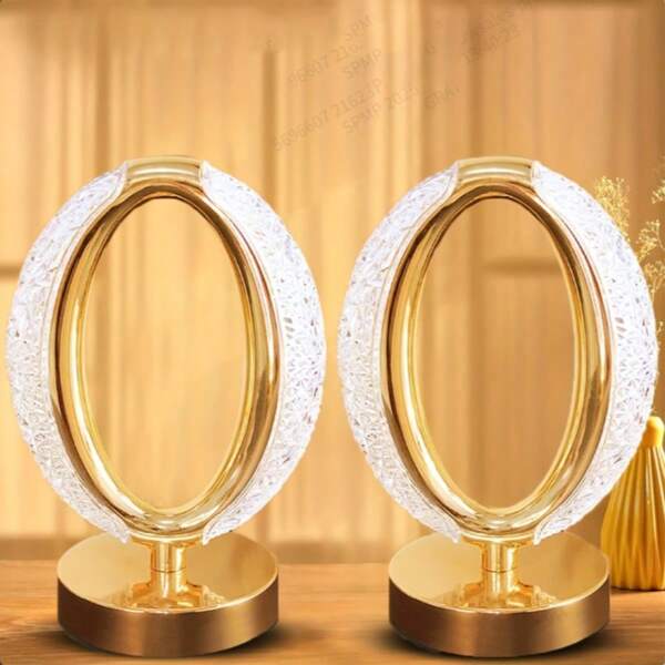 1 pieza Lámpara de mesa elegante de cristal con control táctil - Temperatura de color regulable, charging USB, diseño moderno adecuado para la mesita de noche del dormitorio y la iluminación de ambiente romántico, lámpara de mesilla de estar