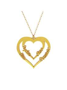 Custom Family Love Engraved Stainless Steel Pendant Necklace, Elegant Design For Daily Wear, Mother's Day Gift, Valentine's Day Gift, Family Member Memorial, Thanksgiving Christmas Home Decor - Multicolor - View 6