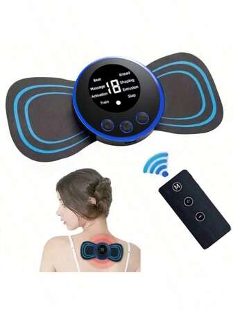 Electric EMS Neck Massager Mini Cervical Back Patch Stimulator Massager Mat Portable Gel Pad Stickers Slim