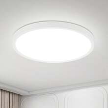 homefire Ceiling Lighting LED Ceiling Lighting Round Black White Two-Tone Optional Flat 15W Width 18cm For Bathroom Ceiling Lighting Bedroom Light Bathroom Light Kitchen Light Hallway Light - 6000k - Xem 1