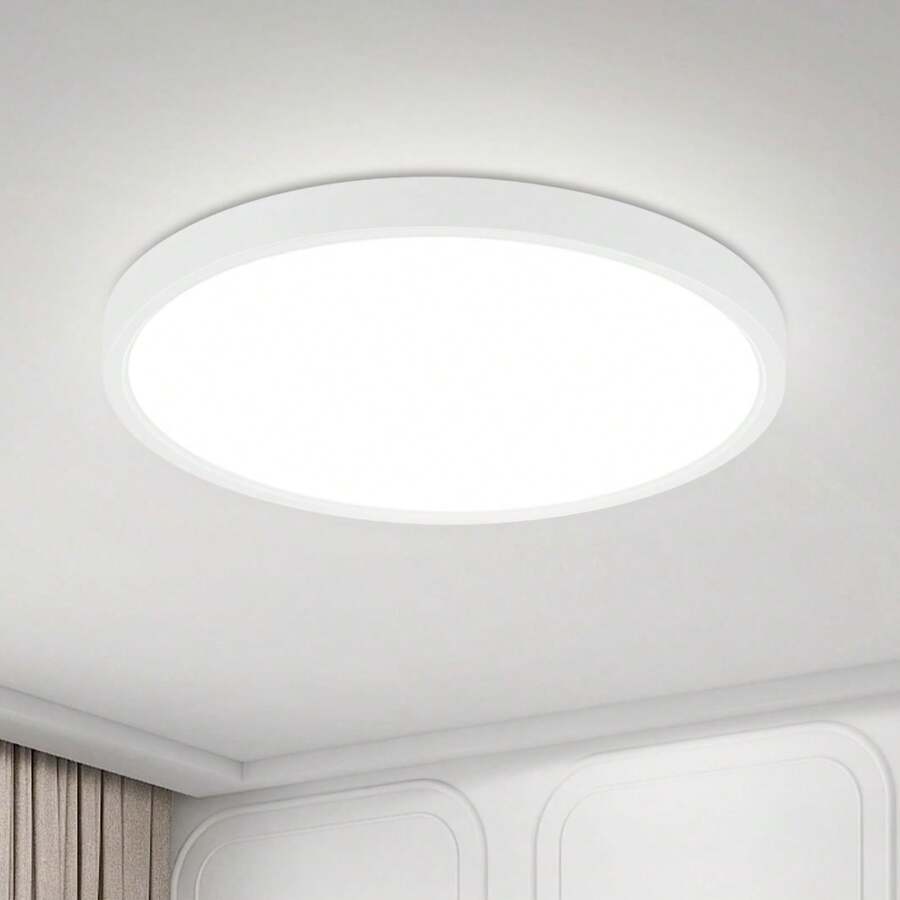 homefire Ceiling Lighting LED Ceiling Lighting Round Black White Two-Tone Optional Flat 15W Width 18cm For Bathroom Ceiling Lighting Bedroom Light Bathroom Light Kitchen Light Hallway Light - 6000k - Xem 1