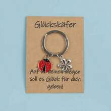 1 件/2 件，瓢虫和花朵钥匙扣，好运钥匙扣，可爱钥匙扣礼物，适合最好的朋友和家人汽车配件哥特 Y2k