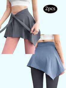 2 chiếc/1 chiếc - Khăn choàng chống nắng mềm mại khô nhanh cho nữ, thắt lưng, khăn quàng cổ, váy liền thân thể thao, chống chói và khó coi, váy liền thân che mông và giúp bạn trông thon gọn hơn, quần áo tập yoga thể dục, váy quấn hông cho nữ, khăn choàng buộc dây tập yoga thể dục, váy ngắn chống chói che hông khi chạy bộ, váy quấn ngoài, - Nhiều màu - Xem 25