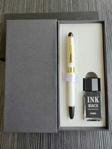 [Customized] 1pc High-Quality Electroplated Elegant Customized Refillable Fountain Pen With 0.5mm Fine Nib, Smooth Writing, Includes 30pcs 2.6mm Ink Cartridges. A Thoughtful Daily Writing/Calligraphy Pen Gift For Coworkers, Family, Valentine's Day, Back-To-School, Graduation, Christmas, Father's Day, Teacher's Day, Thanksgiving, Christmas, Mother's Day, Birthday, Personalized Gift - Multicolor - View 63