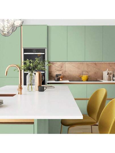 Roll Mint Groen Peel Stick Wallpaper Thickened Self Adhesive Sage Contact Paper Waterproof Removable Vinyl Textured Shelf Liner Cabinet Bedroom Wand Stickers Room Kitchen Living view 2