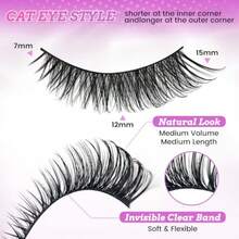 M10 Pairs Wispy False Eyelashes With Clear Band 14MM Fluffy Cat Eye Lashes Natural Look 3D MinkStyle Strip Lashes Lightweight Fake Eyelashes For Everyday Makeup8001 - 1 - 查看 2