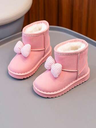 2025 Children's Winter New Snow Boots, Boys Girls Thick Plush Winter Shoes, Infant Toddler Warm Boots, Suitable For Winter Camping Outdoor (Random Sole Pattern)