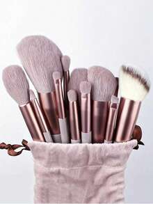 19件套化妆刷套装，柔软蓬松的专业粉底刷、粉状眼影刷、歌舞伎混合化妆刷，美妆工具套装，化妆海绵，美容礼品，棕色，适合初学者，专业化妆刷套装，女士化妆刷套装，化妆刷套装，化妆刷套装，化妆刷套装，全套化妆工具，化妆刷套装，全套化妆工具，刷子套装，化妆刷套装，化妆礼品套装 - 彩色 - 查看 1
