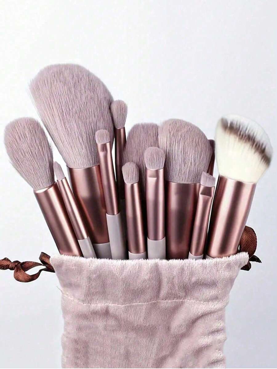 19件套化妆刷套装，柔软蓬松的专业粉底刷、粉状眼影刷、歌舞伎混合化妆刷，美妆工具套装，化妆海绵，美容礼品，棕色，适合初学者，专业化妆刷套装，女士化妆刷套装，化妆刷套装，化妆刷套装，化妆刷套装，全套化妆工具，化妆刷套装，全套化妆工具，刷子套装，化妆刷套装，化妆礼品套装 - 彩色 - 查看 1