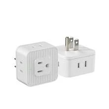 Extensor de enchufe múltiple de pared con enchufe, extensor de enchufe múltiple con salidas de 5AC, pequeño divisor de toma de corriente para viajes, hogar, oficina, dormitorio - Multicolor - Ver 6