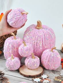 1/7PCS Autumn Artificial Velvet Pumpkin Various Sizes Artificial Flocking Foam Pumpkin Thanksgiving Halloween Harvest Festival Seasonal Festival Decoration Family Farmhouse Wedding Party Desktop Center Decoration ﻿ ﻿ Home Decor Halloween Decor Fall Decor Room Decor Autumn Decor Christmas Decorations Home Christmas Gifts Christmas Decor