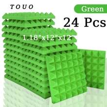TOUO 金字塔吸音泡沫板 6-48 块，8 种颜色，高密度隔音泡沫 12 英寸 X 12 英寸 X 2 英寸 / 12 英寸 X 12 英寸 X 1.18 英寸，适用于墙壁、工作室、鼓室、办公室的隔音和声学处理 - 彩色 - 查看 17