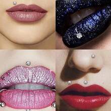 6pcs Stainless Steel Cubic Zirconia Lip Studs Labret Nose Studs, Tragus Helix Ear Piercing Jewelry 6mm 8mm 10mm Bar Length 3 Pairs Set - Silver - View 5