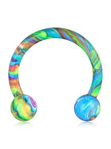 1 件装鼻中隔马蹄形耳环女士不锈钢眉耳屏唇环 16G 8 毫米防过敏鼻环穿孔饰品