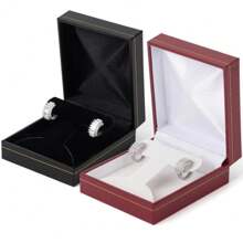 1pc Earring Boxes For Jewelry Gift, Earring Organizer Box, Jewelry Packaging Display Box, Earring Box For Girls, Gold Trim, Lightweight And Portable, For Birthdays, Valentine's Day, Anniversaries, Gift Packaging, Jewelry Display (6.9*8.1*3.2cm)