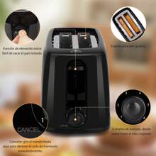 Tostadora 650w 2 Rebanadas 6 Niveles De Tostado Negra - Tipo de Enchufe A USA (110-127V) - Ver 6
