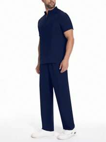 男士短袖护士/医生制服套装，兽医/医护人员服装