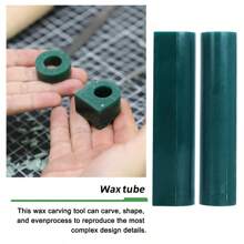 1 pezzo Tubo di cera da intaglio per la realizzazione di anelli, forniture per la fusione a cera persa, cera da modellazione dura per la realizzazione di stampi per la fusione di anelli in gioielleria, con strumento per intagliare la cera, anello in cera intagliato pratico, tubo, anello, striscia di cera, anello verde, stampo per la realizzazione di gioielli, cera intagliata speciale per la realizzazione di modelli, tubo di cera circolare, anello, anello di cera, tubo di cera intagliata solida, utilizzato per stampi di fusione di anelli