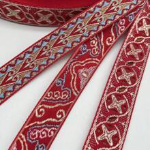 Aimall Boho Jacquard Ribbon Geometric Woven Trim Floral Embroidery Jacquard Trim For Sewing, Handmade Bag, Clothing Decoration