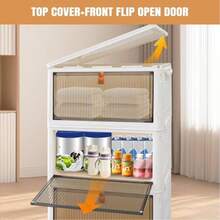 Royalswill 4 Layers Stackable Storage Box, Plastic Storage Box With Lid And Wheels Easy To Use Space Saving, Suitable For Clothes, Bathroom, Bedroom, Living Room, Study Room - 4 Layers - White - View 6