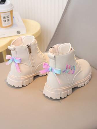 1 Pair New Heart-Shaped Bow Clover Girls Boots