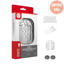 Switch2 Crystal Clear Protective Case Full Set For Switch2 Console & Joy-Con - Scratch-Resistant Slim Cover With Anti-Fingerprint Coating