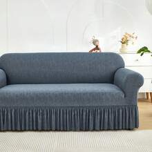 1PC Geometric Skirt Sofa Cover Elastic Living Room Sofa Protective Cover - Màu xanh nhạt - Xem 7