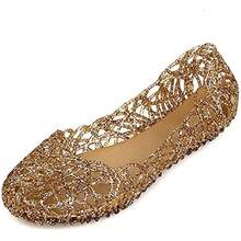 Womens Sandals Flat Jelly Shoes Slip On Hollow Out Loafers… - Vàng - Xem 9