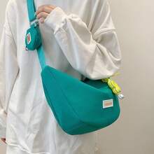 Women Shoulder Bags - 白色(優質加厚防水尼龍)+小花掛件 - 查看 5