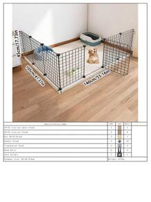 Freestanding Pet Fence, Indoor Home Use, For Small Dogs, Cats, Rabbits And Other Small Animals