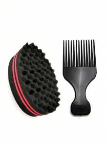 1pc Small Black Sturdy Wide Tooth Plastic Detangling Comb/Hair Pick - African Style Unisex Hair Comb For Styling And Detangling, Barber Accessories Men Hair Styling Tool, Barber, Men Accessories