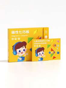 Rompecabezas magnético de madera Tangram para niños de 3+ años - Juguete educativo Montessori de matemáticas con tarjetas de escena, regalo de rompecabezas para el cerebro para jardín de infantes y primer grado, juego de entrenamiento lógico para fiestas de cumpleaños