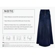 Women's Retro Exposure Button-Fly Packaged A-Line Maxi Long Skirt - Màu xanh nhạt - Xem 6