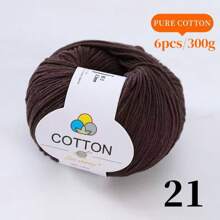 100% Cotton Yarn, 6 Balls*50g (Total 300g), 1 Ball Length 160m, 6 Ball Pack, Skin-Friendly, Breathable Cotton Yarn For Knitting Sweaters, Crocheting Blankets, Weaving Vests, Handmade Crafts, Multiple Color Options - 6 Balls Of Pure Cotton - View 10