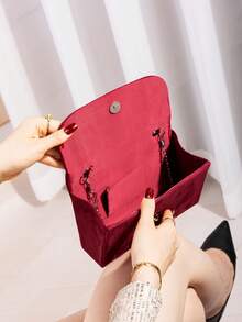 迷人、优雅、精致的灯芯绒手提包，磁性按扣闭合褶皱手腕手包适合女性日常使用、生日派对、婚礼、送给女士和情人节的最佳礼物、派对舞会包