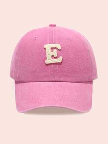 1pc Kids' Washed Baseball Cap With 26 Letters, Suitable For Outdoor Activities, Sun Ion, Daily Wear, Boys & Girls - Water Soluble-pink Washed Baseball Cap - View 63