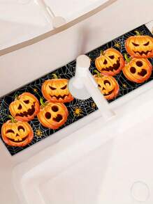 1pc/100pcs Halloween Theme Sink Mat, Funny Pumpkin & Theme Element Draining Mat, Halloween Home Decor, Kitchen Sink Decor. Party Gathering Home Decoration.
