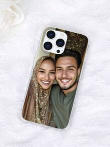 Customized TPU Transparent Anti-Drop Phone Case, Silicone Phone Cover Compatible With Apple/Galaxy/Realme/Honor/Redmi/OPPO Phones, Personalized With Text And Images For Father's Day, Labor Day, Valentine's Day, Birthday, Couples, Pets, Flowers, Butterflies - Clear - View 7