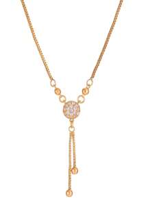 1 pezzo Delicato collare dorato con strass, collana rotonda Y L N per donne, festa, cena, stile Ebreo
