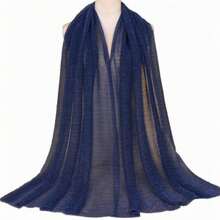 1件装女士夏季轻薄抗皱纯色雪纺头巾，适合非洲服饰搭配。