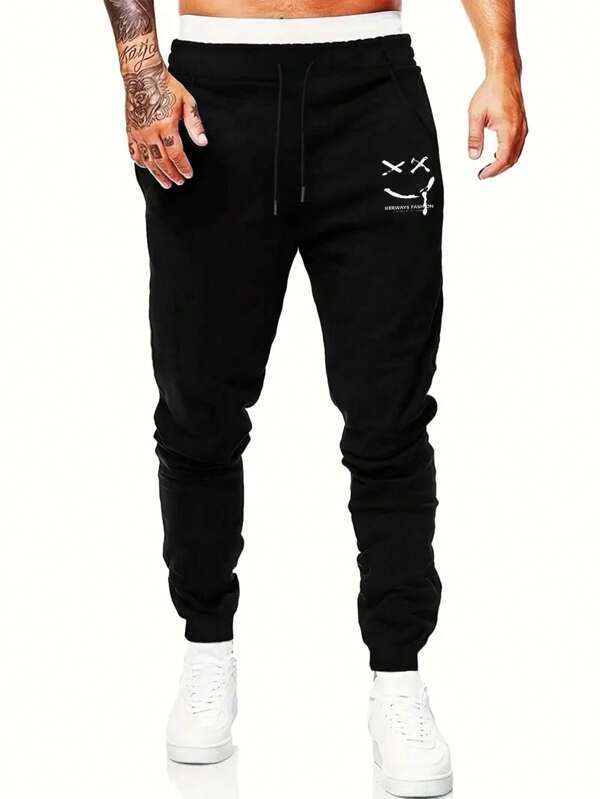 Men's Casual Drawstring Pants, Thin Elastic Sports Trousers, Breathable And Fashionable Sweatpants