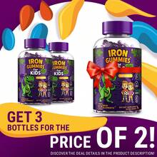 New Elements Iron Dinosaur Gummies For Kids With Vitamin C |   Sugar-Free, Vegan, Gluten-Free & Non-GMO |   Anemia Relief, Energy & Blood Health Support |   Grape Flavor, Pectin-Based For Optimal Healthtxpbjp1