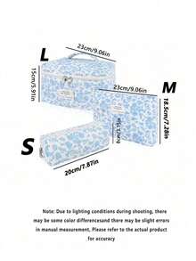 Bộ 3 túi đựng mỹ phẩm, túi du lịch, túi đựng đồ dùng vệ sinh cá nhân đa năng, túi đựng đồ tiện dụng cho nam và nữ, du lịch mùa hè, trang trí phòng tắm khi đi nghỉ mát, chuẩn bị cho năm học mới. - Màu xanh nhạt - Xem 11