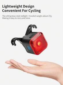 TOSUOD Smart Bicycle Taillight,TOSUOD Bike Light, USB-C Quick Charge/Auto On/Off Brake Sensor/6 Modes (Including Pulse, Strobe, SOS)/IP/Aluminum+ABS Construction/Lithium-Polymer Battery/Compatible With Road, Mountain, Electric Bicycles/Night Riding Safety/Cycling Visibility/Durable Construction/Weatherresistant Gear/Multimode Lighting/Urban Cyclists/Bicycle Safety Gear/Compact Design/Highquality Materials/Usbc Rechargeable Light/Mountain Bikers