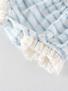 2pcs/Set Stylish Striped Camisole And Shorts Summer Outfit