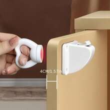 1把钥匙+2把锁 磁性抽屉锁，隐形隐藏锁，多功能锁，粘合锁 - 白色 - 查看 9