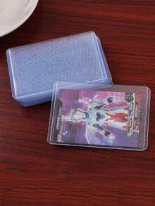 5/10/20张透明游戏卡PVC保护套星卡套收纳套古卡防水硬塑料卡套 - 白色 - 查看 5