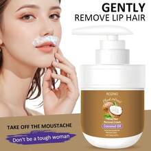 Lip Hair Removal Cream, Natural Coconut Essence + Aloe 100g1.75f1.Oz, Mild And Non-Irritating, Suitable For Underarms, Lips, Arms, Legs, Back And Private Parts, 5 Minutes Strong Hair Removal, Lasting Effect - 彩色 - 查看 2