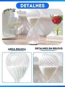 Glass Hourglass Design Relief Ornament Decoration Home Table Clock Timer Practical Time 5 Minutes - 彩色 - 查看 3