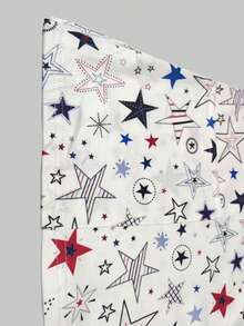 POPScrub Stern Muster Kurzarm/Kasack Uniform Top, Sommer Krankenschwester Uniform Top, Krankenschwester Uniform Set. Damen Mode Lässig Sport Kasack Top, Businesskleidung, Damen Sommer Strandbluse, Top mit süßen Seesternen, sternenhimmel Muster - Weiss - Übersicht 4